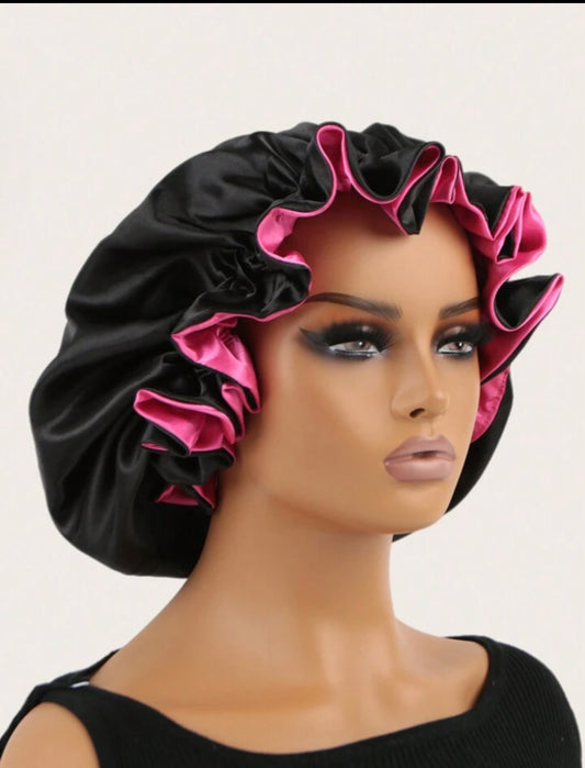 Satin silk braids bonnet cap